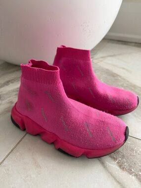 Balenciaga Kids Hot Pink Sock Sneakers